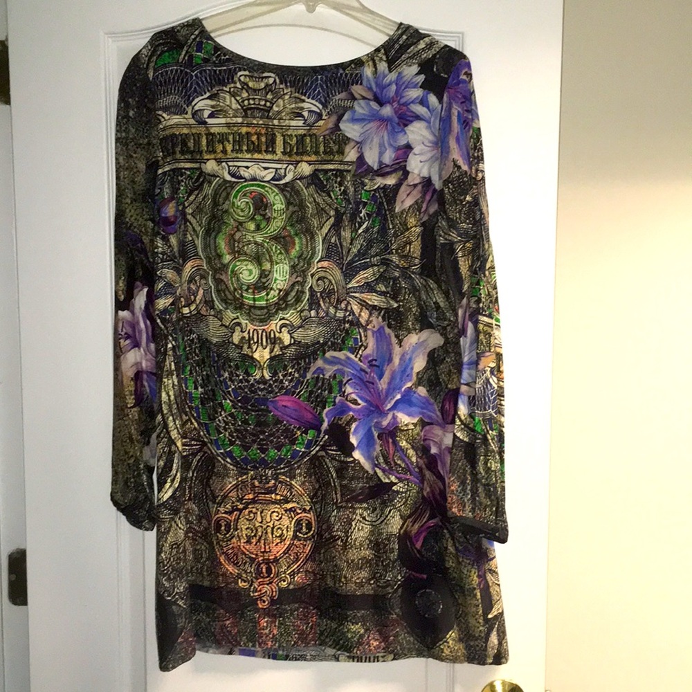 Multicolor Print A Line Dress